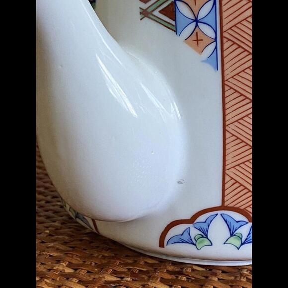 Miyako Imari Ware Teapot Gold Trim Handcrafted Porcelain Japan Bamboo Handle - Picture 6 of 12